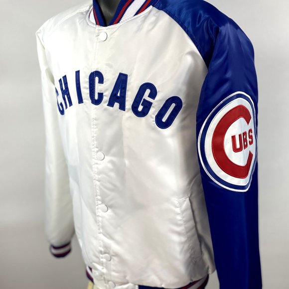 CHICAGO CUBS MLB Starter Snap Down Jacket WHITE/BLUE LG, XL - Picture 2 of 10